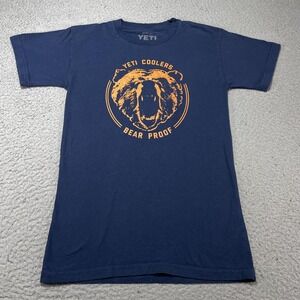Yeti Shirt Mens Small Blue Bear Proof Coolers Graphic Tee Outdoor Camping